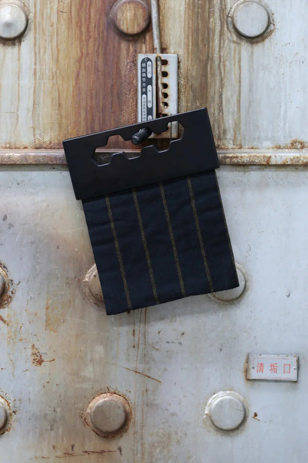 DEVOA wool striped wooden handle bag CH-TCTFB
